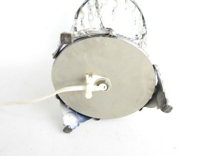 LAMP in cut crystal with floral decoration,...