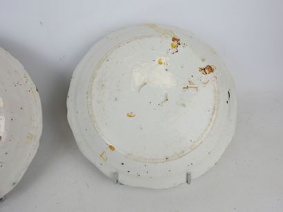 NEVERS: Two earthenware plates with polychrome...