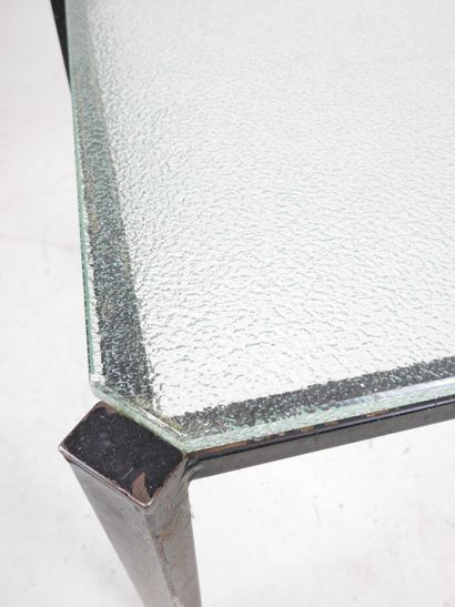 LOW TABLE in black lacquered metal and Saint...