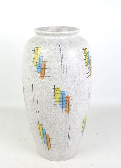 WEST GERMANY: Large ceramic vase with geometric...