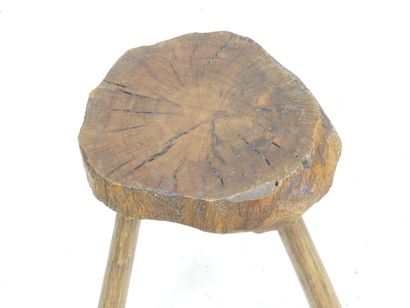 Wooden farmhouse TABOURET on tripod base....