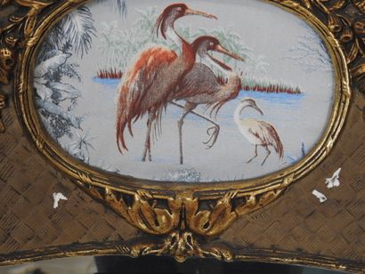 Gilded stuccoed wood TRUMEAU decorated with...