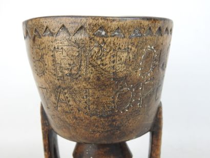 POPULAR ART: Small carved and engraved wooden...