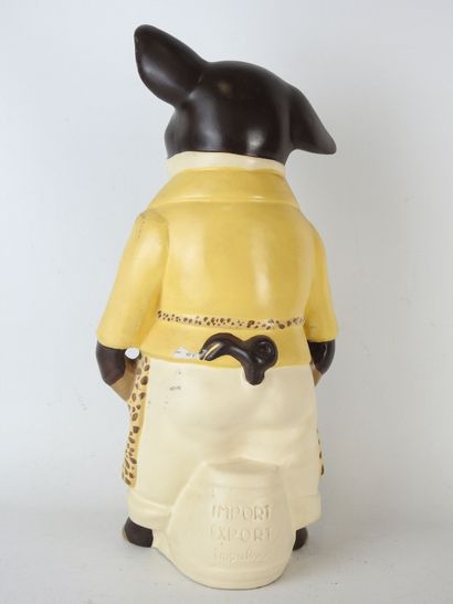 Black COCHON cook. Subject in painted plaster....