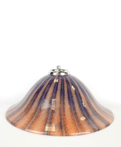 Glass sconce decorated with mauve drips on...