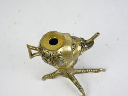 Bronze PARFUM BURNER decorated with a satirical...