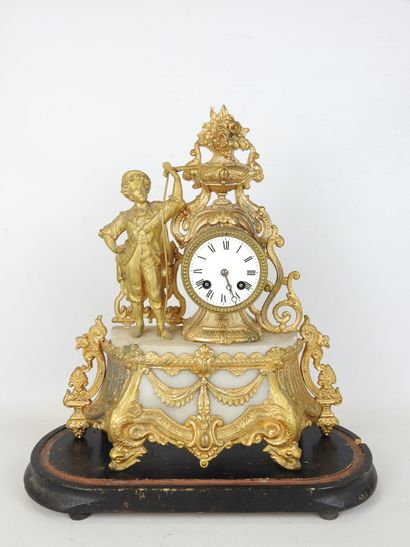 PENDULE in chased and gilded regule, the...