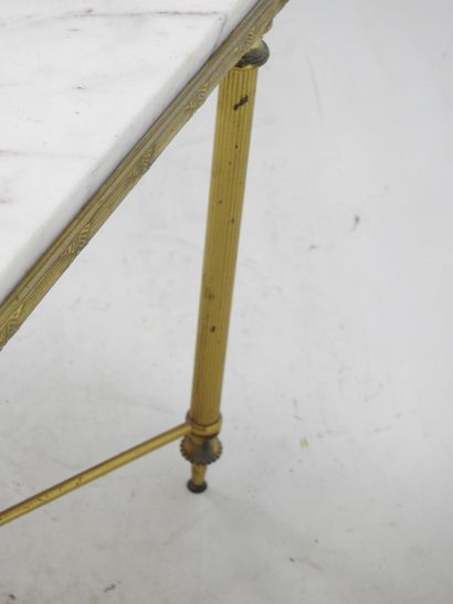 Rectangular LOW TABLE with white veined marble...