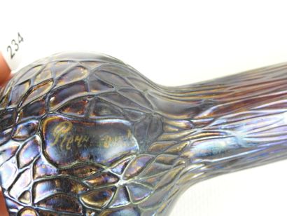 LOETZ, in the style of : Two iridescent glass...
