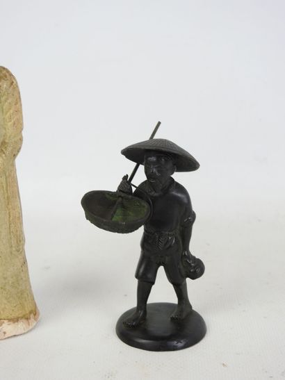 ASIA: Female ceramic statue. Label Potter-Palmer...