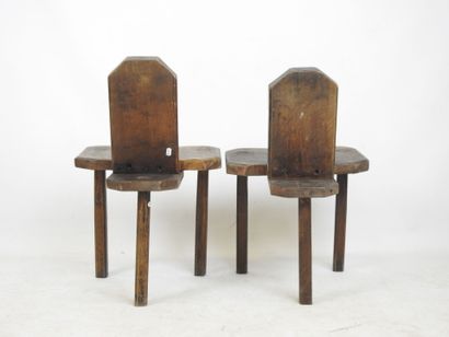 Brutalisme/Art populaire. Paire de chaises...