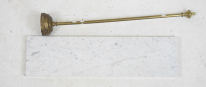 Marble fireback 12 x 45 cm and brass acc...
