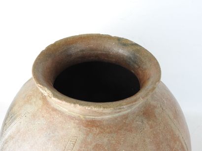 NIGERIA: Large antique terra cotta jar with...