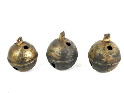 G & M AVIGNON: Three bronze bells. Embossed...