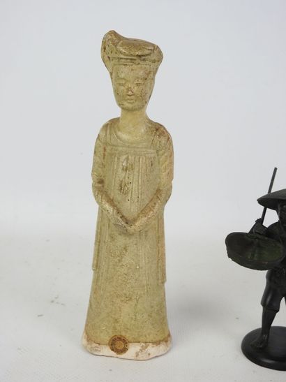 ASIA: Female ceramic statue. Label Potter-Palmer...