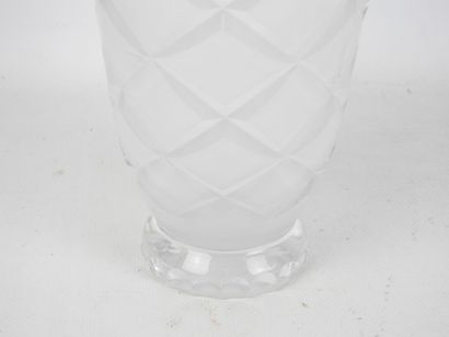 DAUM - NANCY : Vase with flared neck in cut...
