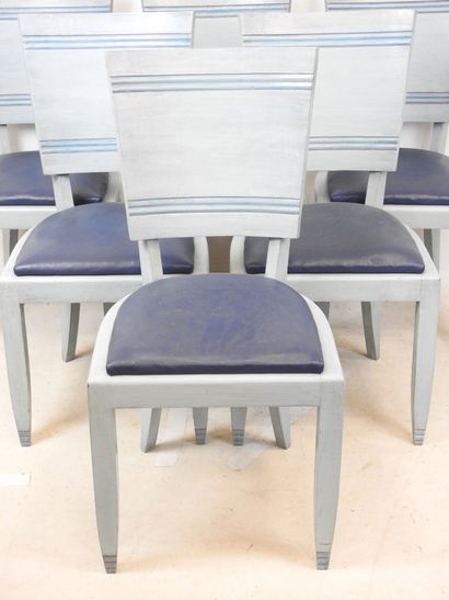 LEMAN (publisher): Six wooden chairs with...