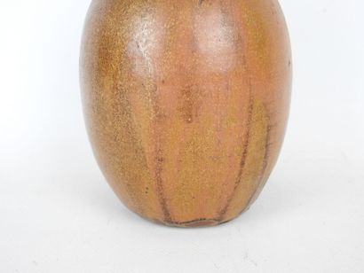 SAINT AMAND EN PUISAYE: Brown stoneware vase...