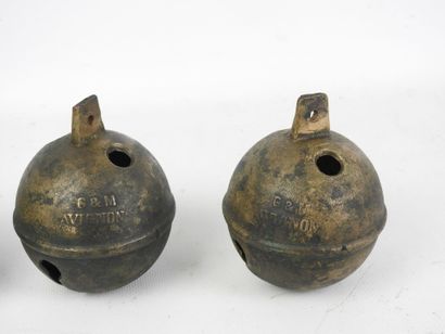 G & M AVIGNON: Three bronze bells. Embossed...