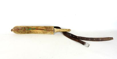 BROUSSE KNIFE, steel blade, leather strap,...