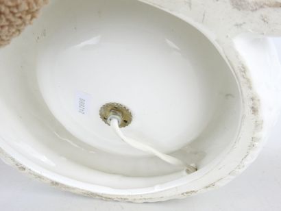 White earthenware cobra-shaped LAMP with...