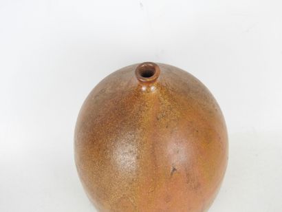 SAINT AMAND EN PUISAYE: Brown stoneware vase...
