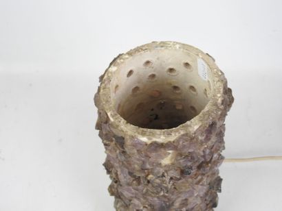 Ceramic and cut stone LAMP. Circa 1960-1970....