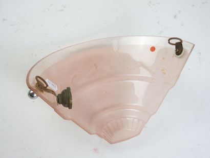 PAIR OF WALLLIGHTS in pressed pink glass...