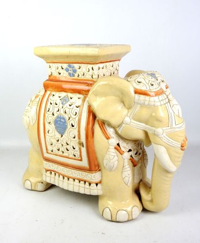 Cream ceramic ELEPHANT with openwork and...