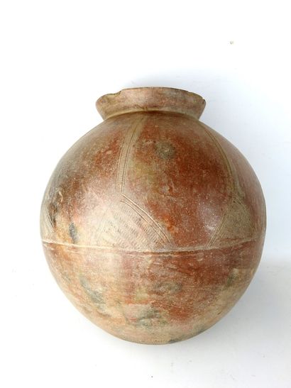 NIGERIA: Large antique terra cotta jar with...