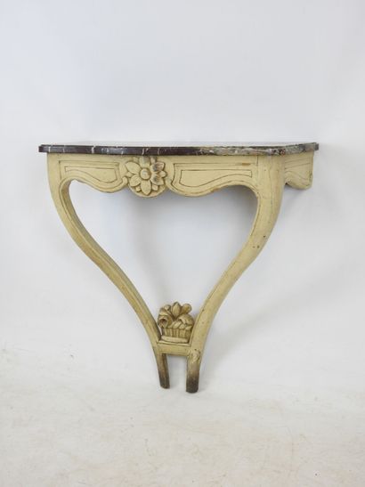 APPLIQUE CONSOLE in natural wood, molded...