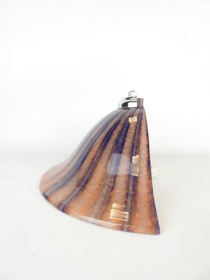 Glass sconce decorated with mauve drips on...