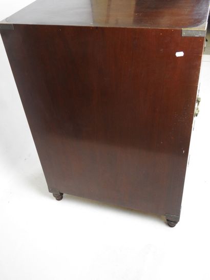 Mahogany boat COMMODE opening to four drawers...
