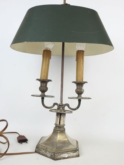 LAMPE bouillotte in silver-plated bronze...