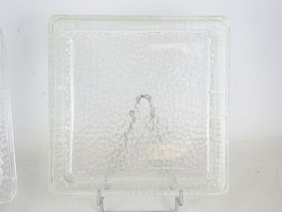 Jacques ADNET, in the style of : Two frosted...