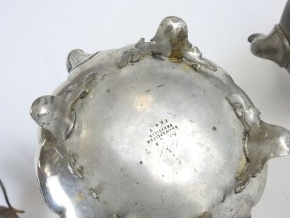 FOUR English silver-plated THEIERES including:...
