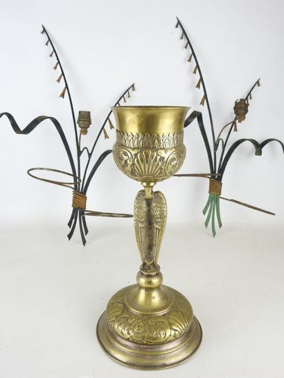 Gilded brass chased CALICE decorated with...