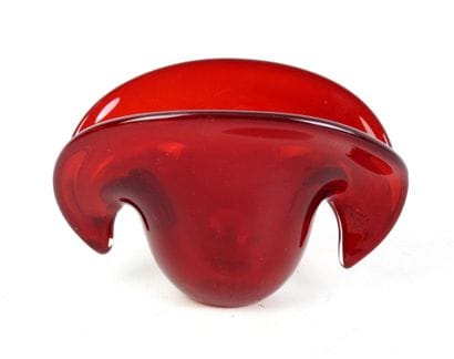 MURANO - OBALL: Free-form red glass vase,...