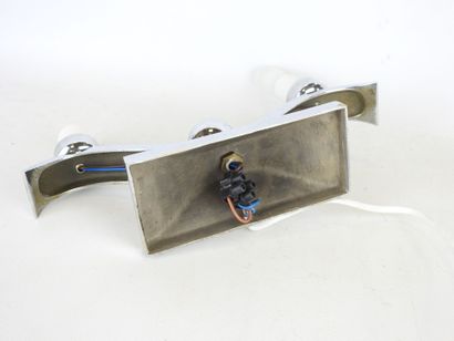 VEILLEUSE - Lampe en métal chromé à deux...