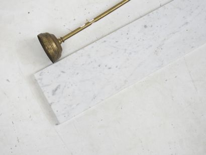Marble fireback 12 x 45 cm and brass acc...