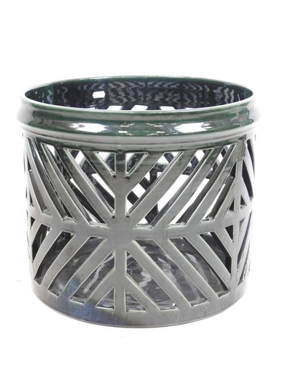 MALICORNE : Important pot cover in green...