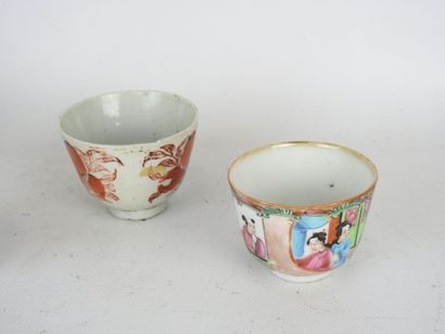 CHINA: Set of three porcelain sorbets with...