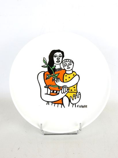 CHAUVIGNY: Porcelain plate with polychrome...