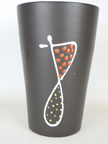 VALLAURIS: Lead-glazed ceramic vase with...
