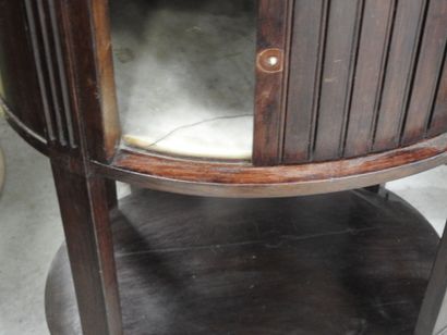 Mahogany oval curtain CHEVET resting on four...