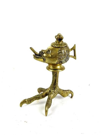 Bronze PARFUM BURNER decorated with a satirical...