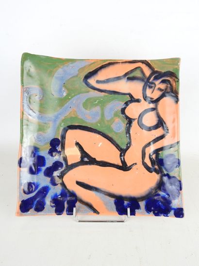 MATIRA (XX-XXIth): Square terra cotta dish...