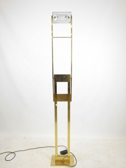 Gilded metal counterweight LAMPADAIRE. Circa...
