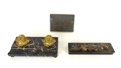 Marble and ormolu ENCRIER decorated with...
