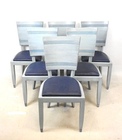 LEMAN (publisher): Six wooden chairs with...
